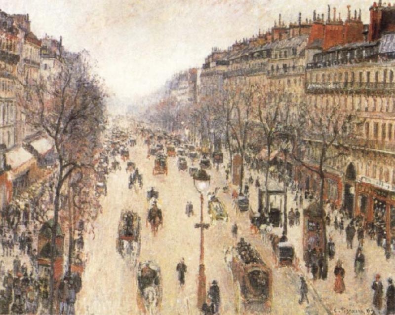 Camille Pissarro The Boulevard Montmartte on a Cloudy Morning